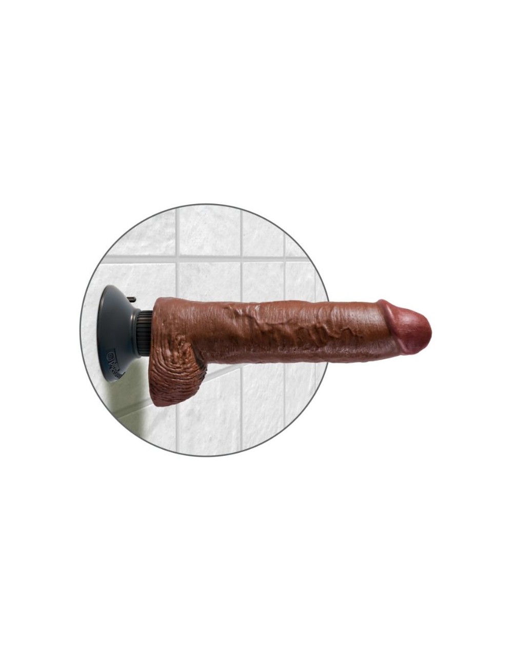 KING COCK - DILDO VIBRATORE CON TESTICOLI 25.5 CM COLORE MARRONE