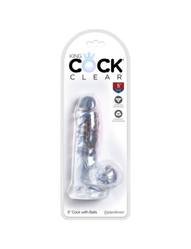KING COCK - CLEAR PENE REALISTICO CON SFERE 10.1 CM TRASPARENTE