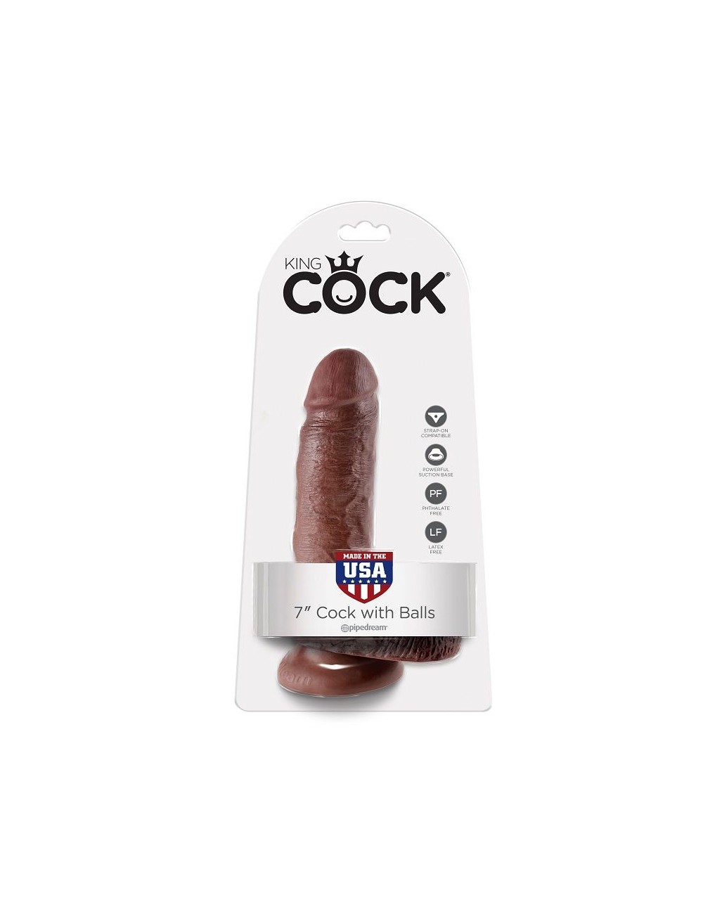 KING COCK - 7 DILDO MARRONE CON SFERE 17.8 CM KING COCK - 7 DILDO MARRONE CON SFERE 17.8 CM