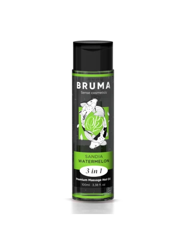 BRUMA - OLIO DA MASSAGGIO PREMIUM EFFETTO CALORE SAPORE ANGURIA 3 IN 1 - 100 ML