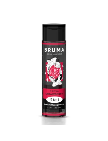 BRUMA - OLIO DA MASSAGGIO PREMIUM EFFETTO CALORE SAPORE FRAGOLA 3 IN 1 - 100 ML