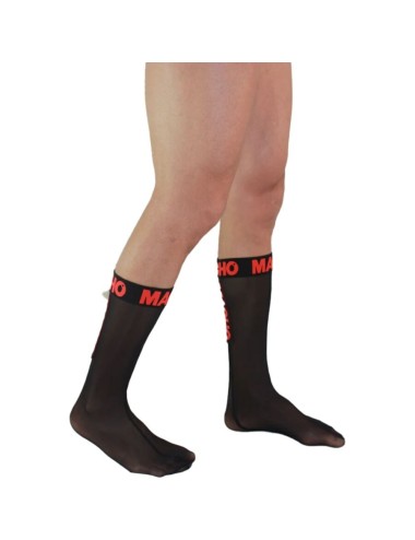 MACHO - CALZINI SOTTILI TAGLIA UNICA NERO/ROSSO