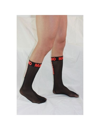 MACHO - CALZINI SOTTILI TAGLIA UNICA NERO/ROSSO
