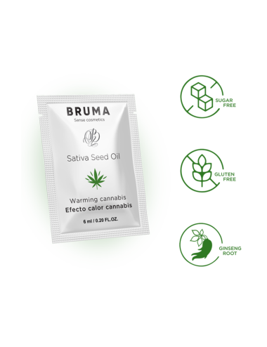 BRUMA - GEL SCORREVOLE ALL''OLIO DI SEMI DI SATIVA GUSTO CANNABIS RISCALDANTE 6 ML