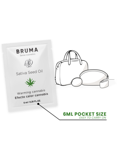 BRUMA - GEL SCORREVOLE ALL''OLIO DI SEMI DI SATIVA GUSTO CANNABIS RISCALDANTE 6 ML