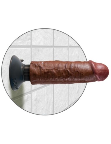 KING COCK - CAZZO VIBRANTE MARRONE 15,24 CM