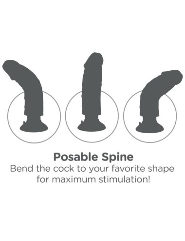 KING COCK - CAZZO VIBRANTE MARRONE 15,24 CM