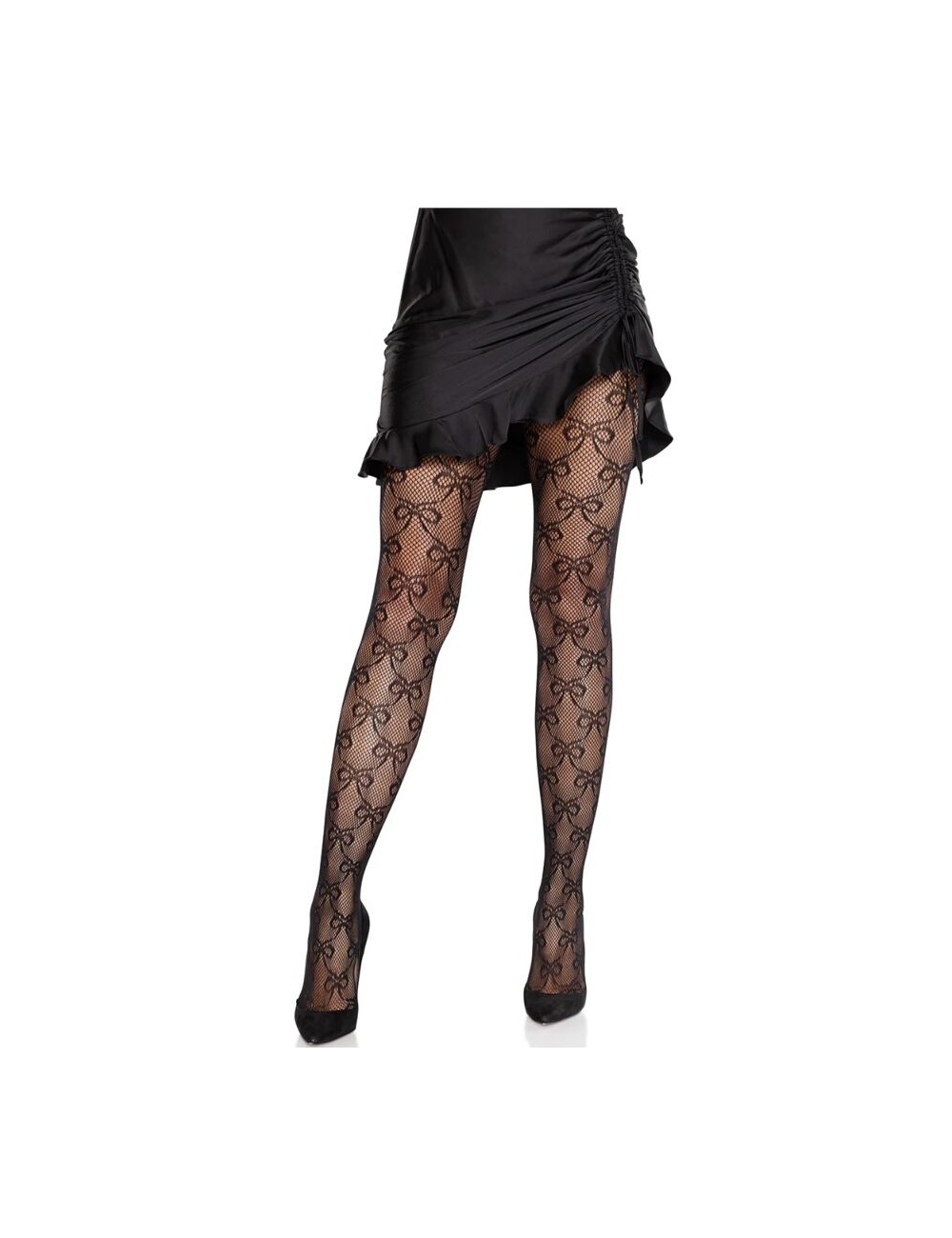 LEG AVENUE - COLLANT A RETE CON FIOCCO NERO