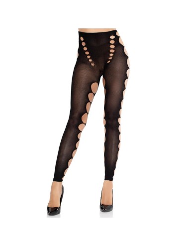 LEG AVENUE - CALZE COPRENTI SENZA CUCITURE CON TAGLIO AI PIEDI NERE
