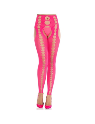 LEG AVENUE - CALZE COPRENTI SENZA SPALLINE E SENZA CUCITURE ROSA NEON