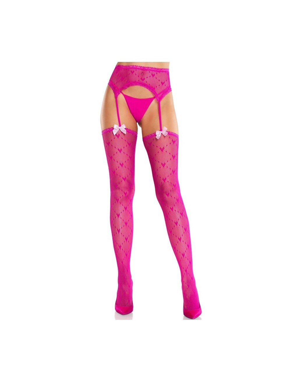 LEG AVENUE - CALZE A CUORE CON GIARRETTIERE MAGENTA LEG AVENUE - CALZE A CUORE CON GIARRETTIERE MAGENTA