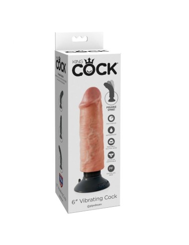 KING COCK - DILDO VIBRATORE 15.24 CM NATURALE