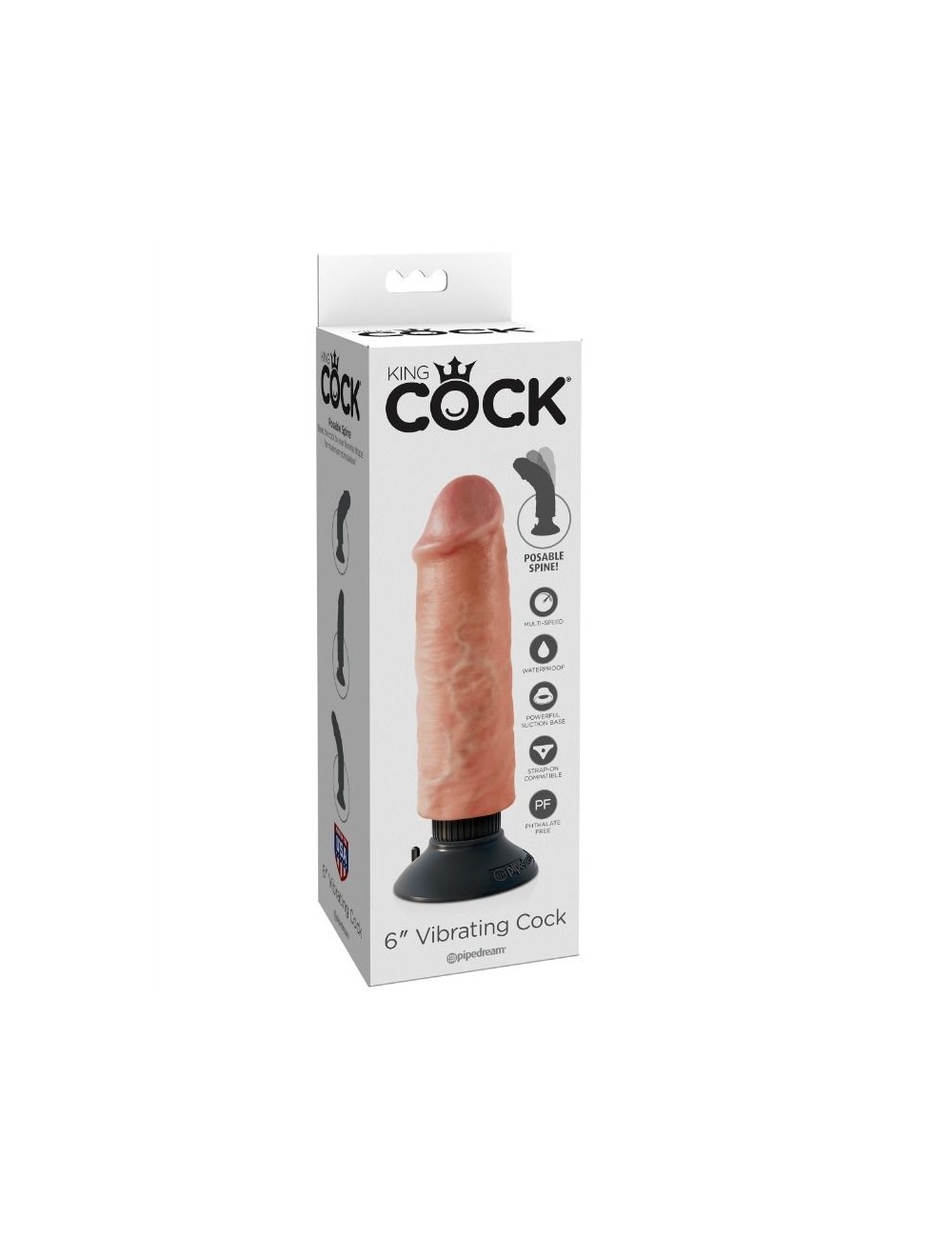 KING COCK - DILDO VIBRATORE 15.24 CM NATURALE KING COCK - DILDO VIBRATORE 15.24 CM NATURALE