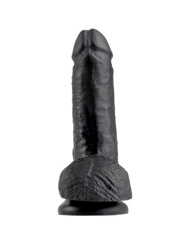 KING COCK - 7 DILDO NERO CON SFERE 17.8 CM