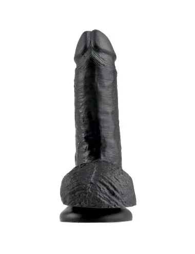 KING COCK - 7 DILDO NERO CON SFERE 17.8 CM