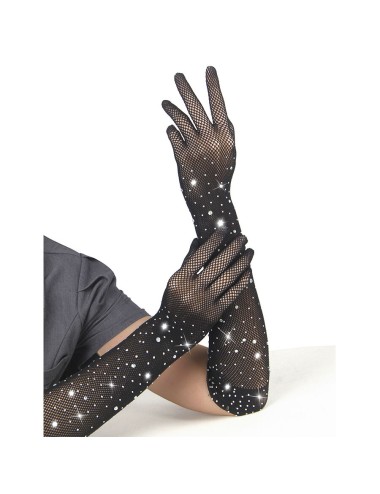 SUBBLIME - 957469SHINE GUANTI TRASPARENTI NERI S/M