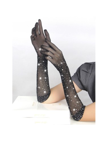 SUBBLIME - 957469SHINE GUANTI TRASPARENTI NERI S/M