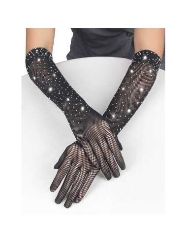 SUBBLIME - 957469SHINE GUANTI TRASPARENTI NERI S/M