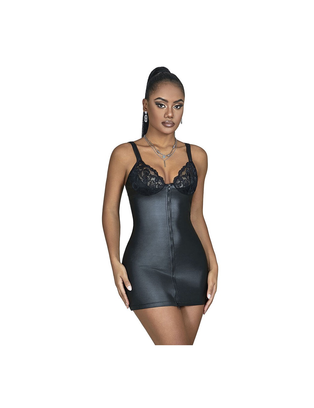 SUBBLIME - 957568 ABITO IN PELLE CON ZIP NERO S/M SUBBLIME - 957568 ABITO IN PELLE CON ZIP NERO S/M