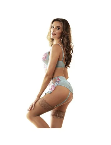 SUBBLIME - 957643 SET REGGISENO E CINTURA RICAMO FIORI ROSA S/M