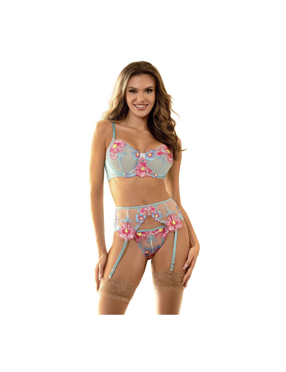 SUBBLIME - 957650 SET REGGISENO E CINTURA RICAMO FIORI ROSA L/XL SUBBLIME - 957650 SET REGGISENO E CINTURA RICAMO FIORI ROSA L/XL