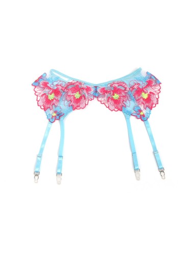 SUBBLIME - 957650 SET REGGISENO E CINTURA RICAMO FIORI ROSA L/XL