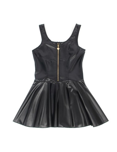 SUBBLIME - 957674 ABITO IN PELLE CON ZIP CUORE NERO L/XL