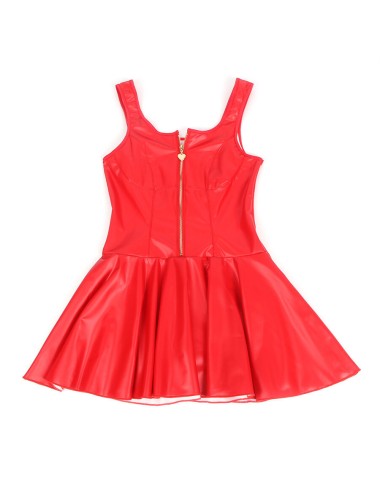 SUBBLIME - 957681 ABITO IN PELLE CON ZIP CUORE ROSSO S/M