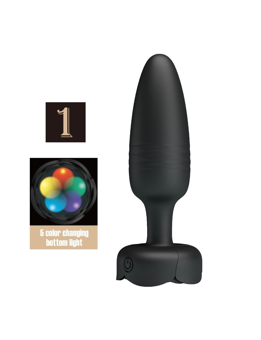 PRETTY LOVE - TARION PLUG ANALE CON LUCE LED NERO 12 PRETTY LOVE - TARION PLUG ANALE CON LUCE LED NERO 12