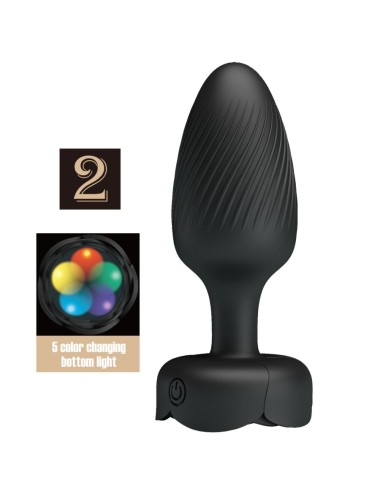 PRETTY LOVE - VARIAN PLUG ANALE CON LUCE LED NERO 10