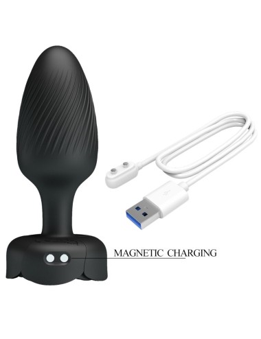 PRETTY LOVE - VARIAN PLUG ANALE CON LUCE LED NERO 10,8 CM