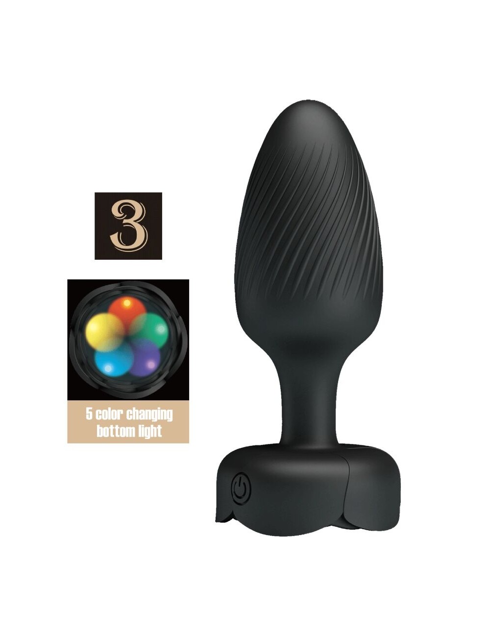 PRETTY LOVE - OSBORN PLUG ANALE CON LUCE LED NERO 9