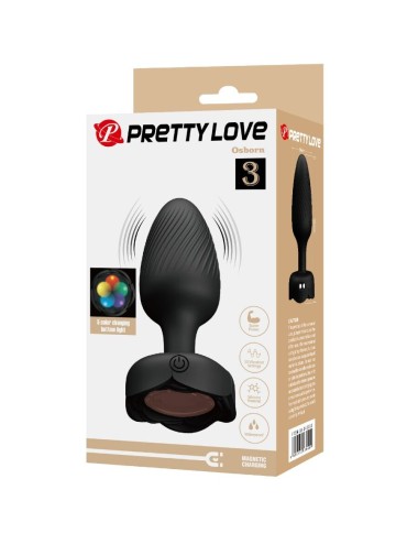 PRETTY LOVE - OSBORN PLUG ANALE CON LUCE LED NERO 9,8 CM