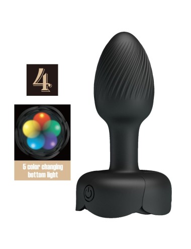 PRETTY LOVE - PLUG ANALE OLMAN CON LUCE LED NERO 8