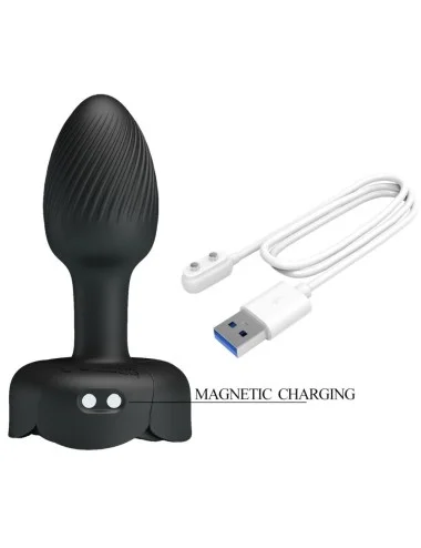 PRETTY LOVE - PLUG ANALE OLMAN CON LUCE LED NERO 8,8 CM