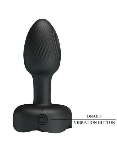 PRETTY LOVE - PLUG ANALE OLMAN CON LUCE LED NERO 8,8 CM