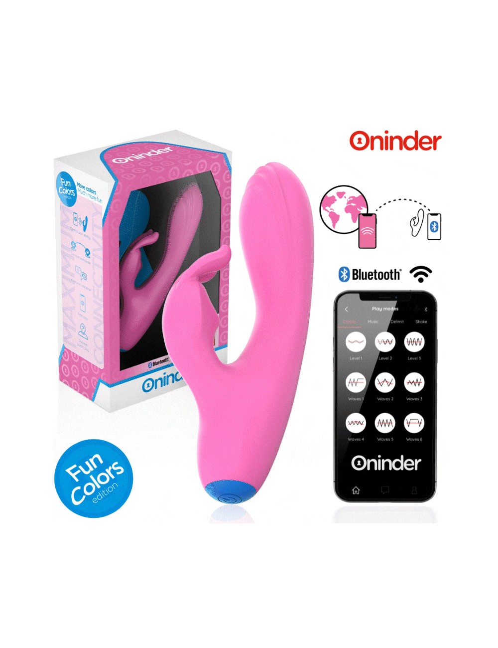 ONINDER CUTE - VIBRATORE CONIGLIETTO D'AMORE PER PUNTO G E CLITORIDE - APP GRATUITA IN TUTTO IL MONDO