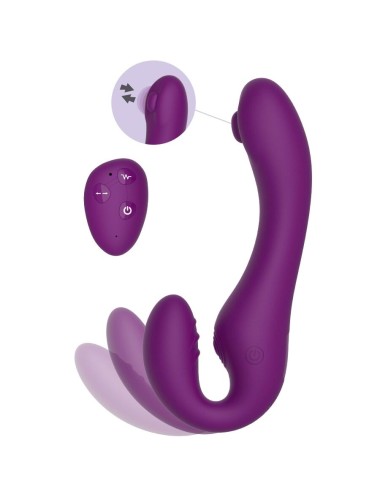 XOCOON - VIBRATORE 2 IN 1 STRAPLESS STRAP-ON CON TELECOMANDO VIOLA
