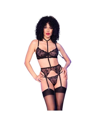 CHILIROSE - CR 4852 COMPLETO LINGERIE NERO TAGLIA XL
