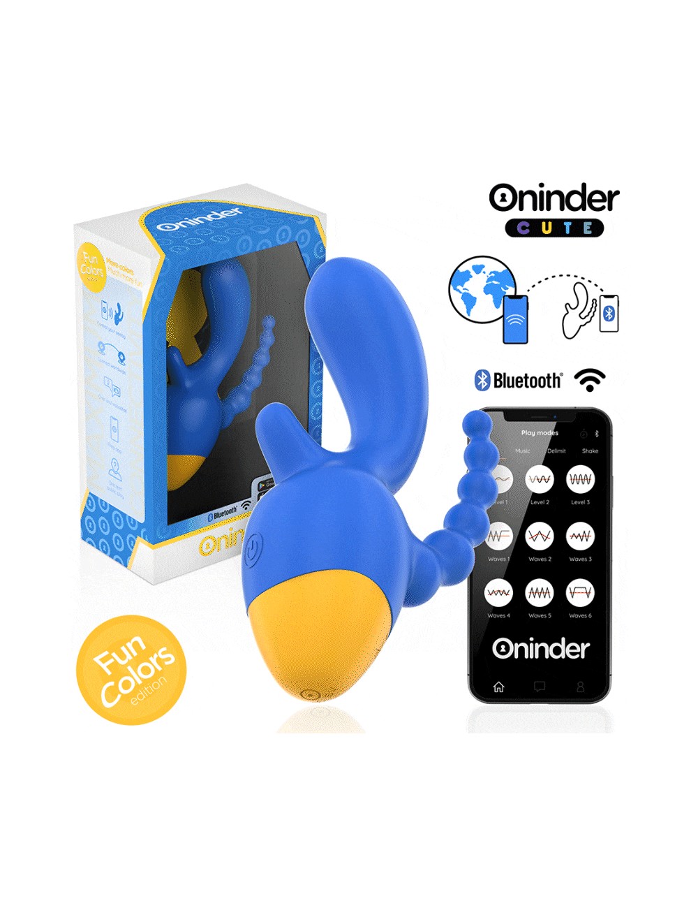 ONINDER CUTE - LOVE 3 SOME TRIPLO VIBRATORE - APP GRATUITA IN TUTTO IL MONDO