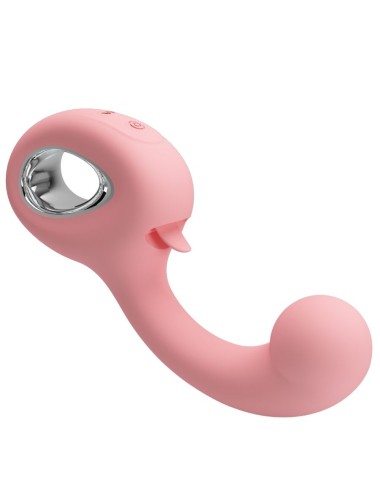PRETTY LOVE - ERYNNYES VIBRATORE PUNTO G + STIMOLATORE CLITORIDEO 10 VIBRAZIONI ROSA