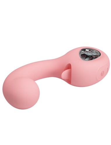 PRETTY LOVE - ERYNNYES VIBRATORE PUNTO G + STIMOLATORE CLITORIDEO 10 VIBRAZIONI ROSA