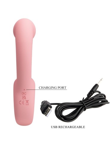 PRETTY LOVE - ERYNNYES VIBRATORE PUNTO G + STIMOLATORE CLITORIDEO 10 VIBRAZIONI ROSA