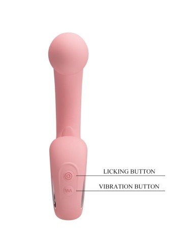 PRETTY LOVE - ERYNNYES VIBRATORE PUNTO G + STIMOLATORE CLITORIDEO 10 VIBRAZIONI ROSA