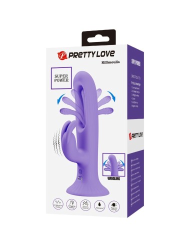 PRETTY LOVE - VIBRATORE CONIGLIO KILLMOULIS 12 MODALITÀ DI VIBRAZIONE VIOLA