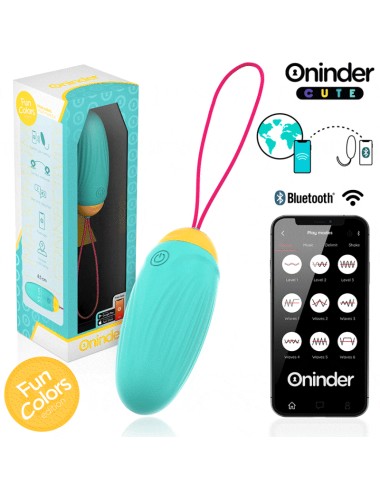 ONINDER CUTE - UOVO VIBRO-ROTANTE IN SILICONE CON GEMMA PER AMORE E PIACERE - APP GRATUITA IN TUTTO IL MONDO