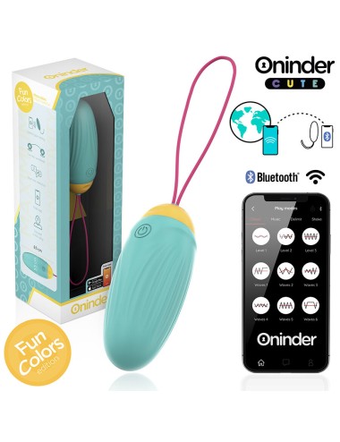 ONINDER CUTE - UOVO VIBRO-ROTANTE IN SILICONE CON GEMMA PER AMORE E PIACERE - APP GRATUITA IN TUTTO IL MONDO