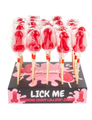 SECRETPLAY - LECCA-LECCA A FORMA DI PENE DI CARAMELLE ALLA CILIEGIA CON EFFETTO CALORE PICCANTE (40 UNITÀ)