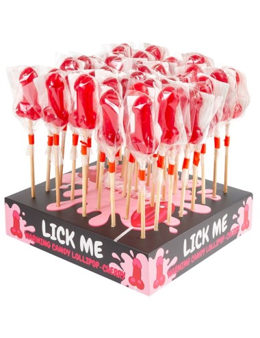 SECRETPLAY - LECCA-LECCA A FORMA DI PENE DI CARAMELLE ALLA CILIEGIA CON EFFETTO CALORE PICCANTE (40 UNITÀ)