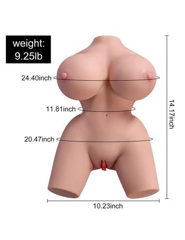 XISE - FRIEDA TORSO FEMMINILE REALISTICO CON VIBRAZIONE 36 CM